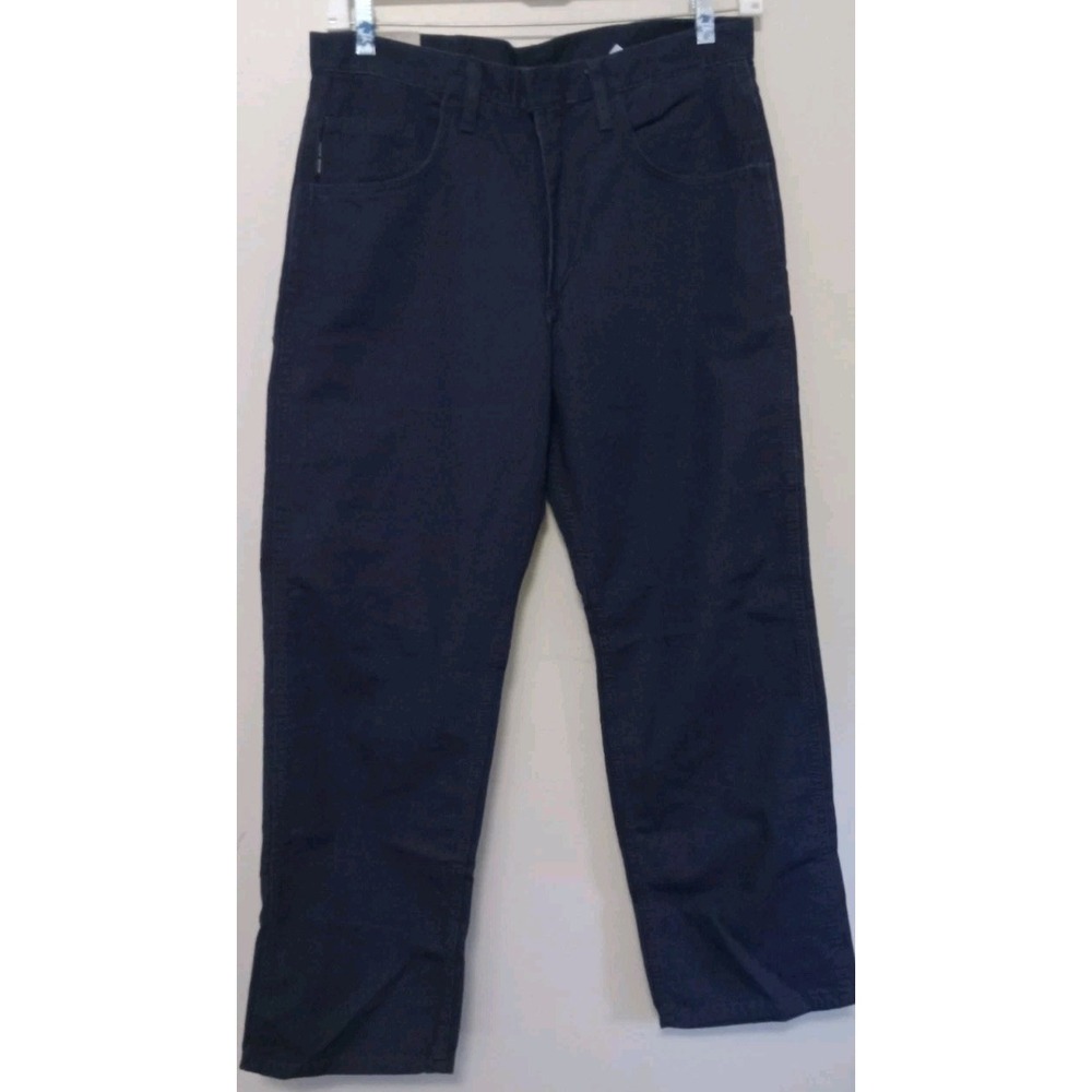 bulwark fr‎ Cat2 2112 Men Blue Woven Workwear Pocket Pants Size 34x30
